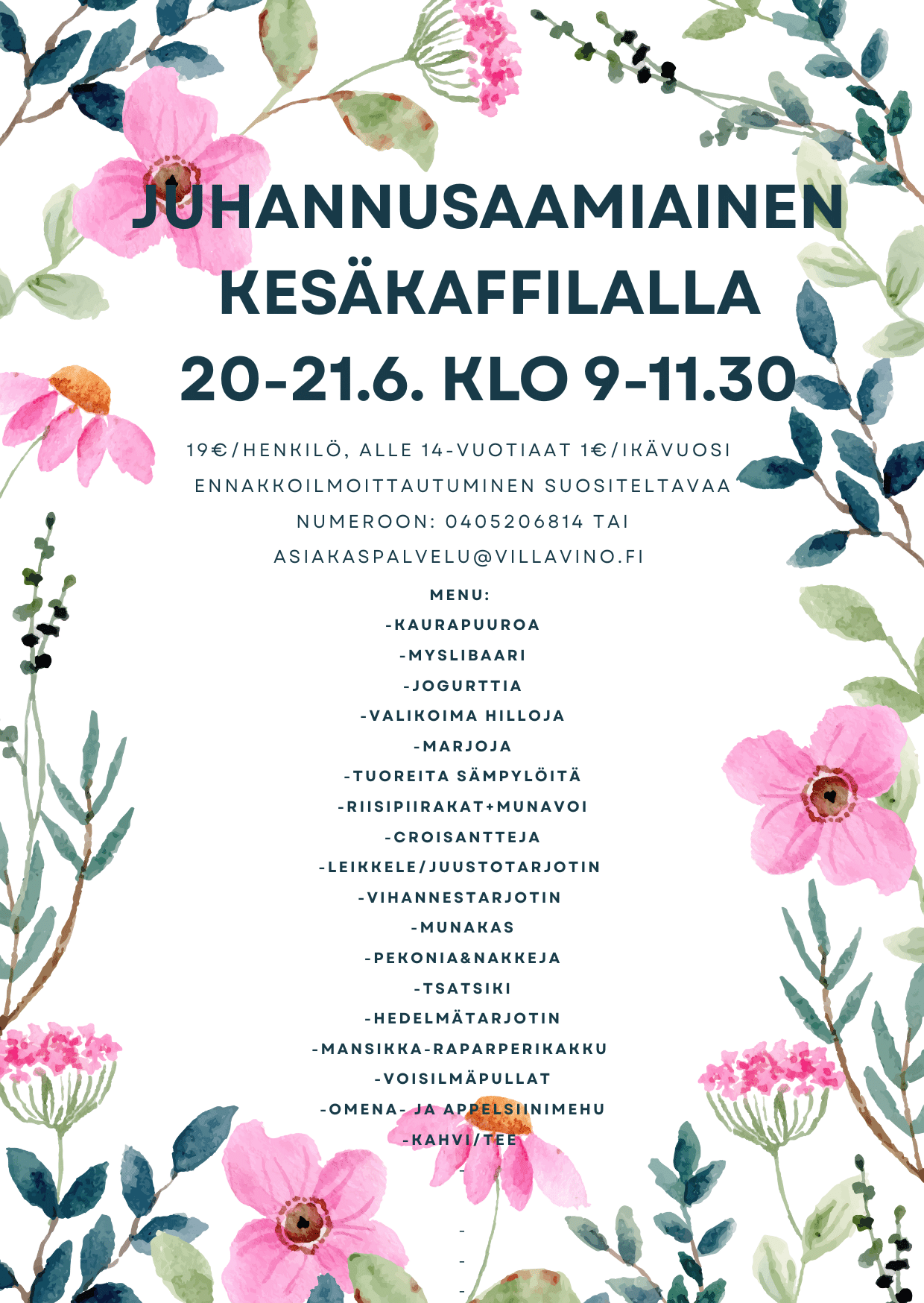 juhannusaamiainen 2025 juliste on koristeltu kukkasin