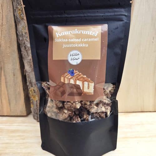 Villa Vinon suklaa - salted caramel juustokakku kaurakruntsi
